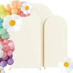 HAINARverS Set of 3 Stretchy Arch Backdrop Covers, Ivory, 6/6.6/7.2FT by HAINARverS