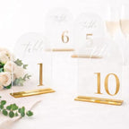 Wedding Table Numbers 1-10, 5.5" x 7" Acrylic Reception Signs with Stands - Image 2