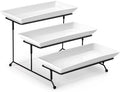 MALACASA 3 Tier Serving Trays, White Porcelain Serving Platters, 12 Inch by MALACASA
