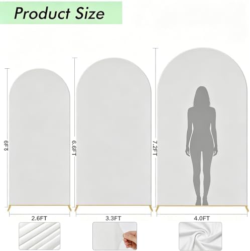 3PCS Metal Arch Backdrop Stand,6+6.6+7.2FT with Covers,Balloon Arch Stand - Image 3