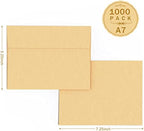 1000 Pack Goefun A7 Light Brown Kraft Envelopes Self Seal, 5.25 x 7.25-inch - Image 2
