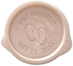 Infusion Personalized Baby Feet Wax Seal Stickers, 25 Pack by Infusion