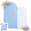 White Blue Arch Backdrop Covers 7.2FT 6FT Party Wedding Arch Covers Stretchy Backdrop Set of 2 Baby Shower Bridal Shower Photo Birthday Spandex Baby Blue Arch Cover by LittleFunny