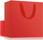 EUSOAR Large Red Shopping Bags, 25 Pack 12.5x4.5x11 inches Gifts Wrap Bags Handles Bulk, Merchandise Retail Wrapping Bags for Business, Craft Grocery, Boutique, Party Favor, Wedding by EUSOAR