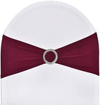 50pcs Stretch Spandex Chair Sashes for Wedding Party Banquet Decoration Elastic Bulk Chair Cover(Burgundy Maroon) by SweetEasy