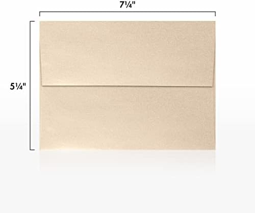 LUXPaper A7 Invitation Envelopes | Peel & Press | 5 1/4" x 7 1/4" | Taupe Metallic | 80lb. Text | 1,000 Qty - Image 3