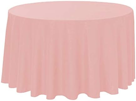 Polyester Round Tablecloth 120" Ideal for 60 inch Round Table (Med Pink) by KS+Linens