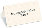 Cream Dignity Embossed 38lb Cover Stock Folded Place Cards, 100/pack - Image 2