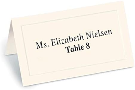 Cream Dignity Embossed 38lb Cover Stock Folded Place Cards, 100/pack - Image 2