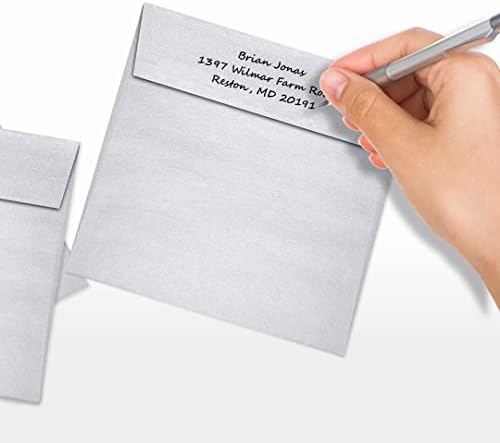 LUXPaper Square Invitation Envelopes | Peel & Press | 6" x 6" | Silver Metallic | 80lb. Text | 500 Qty - Image 6