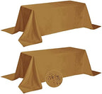 Fokitut 2 Pack Waterproof Rectangle Tablecloth, 90x132 Inch,Stain Resistant and Wrinkle Polyester Table Cloth, Fabric Table Cover for Kitchen Dining, Wedding, Party, Holiday Dinner-Gold by BalsaCircle