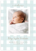 Let's Make Memories Personalized Baby Announcement Cards - Birth, Adoption - Boy, Girl - Premium Quality Custom Photo Cards for Mailing - 5x7 - Includes White Envelopes - Soft Plaid - 50 ct by LetsMakeMemories