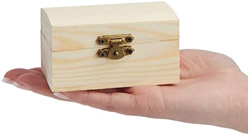 Bright Creations Baby Shower Decorations Mini Unfinished Wooden Treasure Boxes - 3.5 x 2.2 x 2 In, Brown, Pack of 24, Chest Style - Wooden Treasure Chest to Paint & Party Favors - Image 5