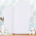 7.2FT 6FT White Arch Backdrop Cover Set of 2, Wrinkle-Free Stretchy Spandex Wedding Arch Set, Round Chiara Backdrop Stand for Birthday Party Baby Shower Photo Background by Nobed+HHT