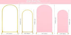 7.2FT, 6FT Wedding Arch Stand and Matching Pink Spandex Fitted Arch Backdrop Cover Set, Round Top Chiara Backdrop Stands and Covers for Birthday Party Baby Shower Banquet Arch Decor (Pink) - Image 2