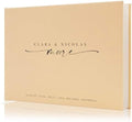 Personalized Guest Book - 11.5" x 8.5" Custom Bride & Groom Names with Bookmark and Hard Cover 140 GSM Blank Pages, for Weddings Guest Book, Engagements, Birthdays, Special Events, Butter by ModernAlbumDesigns