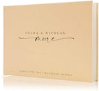 Personalized Guest Book - 11.5" x 8.5" Custom Bride & Groom Names with Bookmark and Hard Cover 140 GSM Blank Pages, for Weddings Guest Book, Engagements, Birthdays, Special Events, Butter by ModernAlbumDesigns