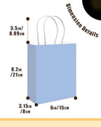 qiqee 100PCS Gift Bag with Handles Bulk Light Blue Paper Bags Multiple Uses (8.3"x3"x6"inch Small Size) - Image 2