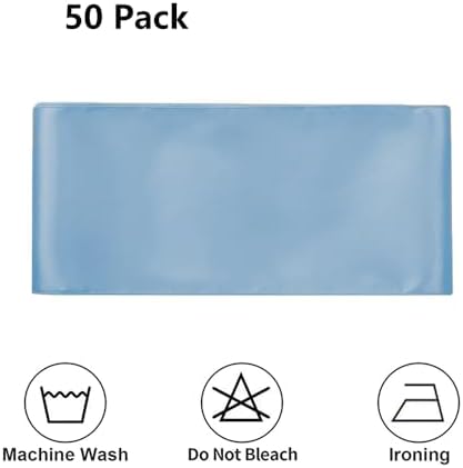 Dusty Blue Chair Sashes Bows 50 Pack Satin Chair Ties Ribbons for Wedding Party Ceremony Event Chairs Decor - Image 5