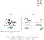 Andaz Press 56-Pack Personalized RSVP Postcards for Wedding Minimal Eucalyptus Leaf Cardstock Response Reply Cards for Bridal Shower Baby Shower Birthday Event Custom Date Return Address 4 x 6-Inch - Image 5