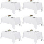 Fitable 6 Pack White Table Cloths 70x120 Inch for 6-8 Ft Rectangle Tables by Fitable