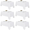 Fitable 6 Pack White Table Cloths 70x108 Inch for 6 Foot Rectangle Tables by Fitable