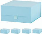 5 Pcs Blue Gift Box 8x8x4 Inches Small Gift Boxes for Presents with Magnetic Closure Lid Luxury Collapsible Gift Box Bridesmaid, Wedding, Birthday Boxs for Gift Packaging by PLINJOY