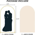 Neatsure Arch Backdrop Stand and Cover Set, 7.2FT Metal Photo Balloon Arch Backdrop Stand for Wedding Birthday Party Baby Shower Ceremony Graduation Decoration, Beige - Image 2