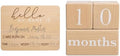 Bundle of Pearhead Baby Welcome Sign + Pearhead Wooden Baby Age Milestone Blocks, Weeks Months Years Number Blocks for Baby Gift and Nursery Decor by Pearhead