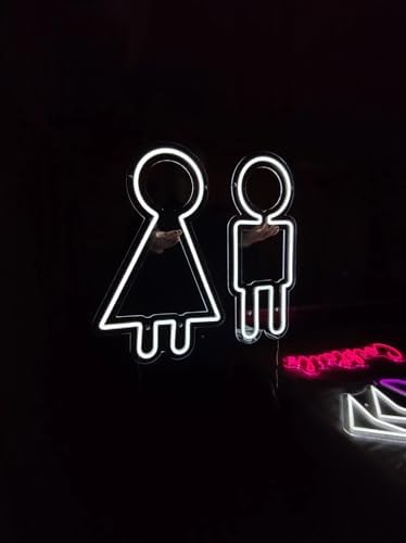 Toilet Neon Sign, Woman or Man WC Signs Led Neon, Custom Toilet Symbol Led Decor Neon Sign for Restroom, Nursery, Bathroom and cafe, park Sign Plate - Image 5