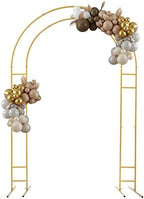 7.2ft Gold Wedding Arch Stand w/Double-Tube Design - Metal Flower & Balloon Backdrop Frame for Indoor/Outdoor Parties, Baby Showers - Image 5