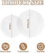 YOUBET 100PCS Clear Scalloped Plastic Plates for Wedding Party - Image 4