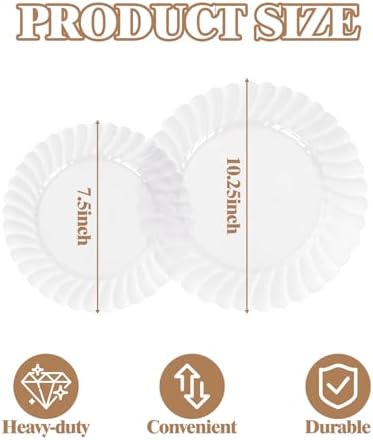 YOUBET 100PCS Clear Scalloped Plastic Plates for Wedding Party - Image 4