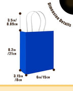 qiqee 100PCS Gift Bag with Handles Bulk Diamond Blue Paper Bags Multiple Uses (8.3"x3"x6"inch Small Size) - Image 5
