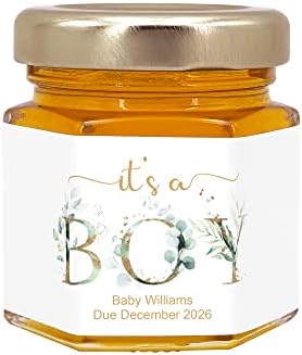 Honey Baby Shower Favors, Baby Shower Boy, Honey Baby Shower Favors, Honey Favors, Mini Honey Jar Favors, It's A Boy Favors (Set of 12) - Image 2