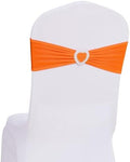 Pack of 120 Spandex Chair Sashes Bows Stretch Chair Cover Band with Buckle Slider Universal Elastic Chair Ties for Wedding Banquet Party Event Decoration (Orange) by Howhic