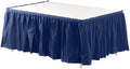 Exquisite Navy Table Skirt 24 Pack - Disposable Plastic Table Skirts for Rectangle Tables 6ft 8ft & Round Tables - 29in x 14ft Self-Adhesive Strip - Birthday Wedding Gender Reveal Decor by Exquisite