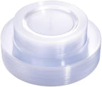 FLOWERCAT 60PCS Clear Plastic Plates - Disposable Clear Plates Heavy Duty for Fall Party/Wedding/Birthday- Include 30PCS 10.25inch Dinner Plates and 30PCS 7.5inch Dessert/Salad Plates by FLOWERCAT
