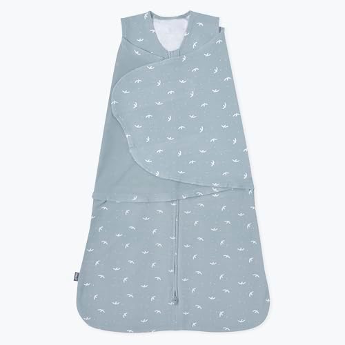HALO 100% Cotton Sleepsack Swaddle, 3-Way Adjustable Wearable Blanket, TOG 1.5, Birds, Small, 3-6 Months by HALO