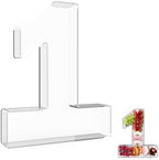 13.8" Extra Large Acrylic Number Charcuterie Board Box, Reusable Fillable Number Cake Candy Dish Display Serving Tray for Birthday Anniversary Party Decoration (1) by RUFHVTY