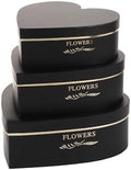 Lassos Boutique Set of 3 Heart Shaped Gift Boxes Decorative Heart Gift Flower Wrapping Boxes for Wedding, Birthday, Anniversary, Valentine's Day, Mother's Day, Baby Showers (Black) by Lassos+Boutique