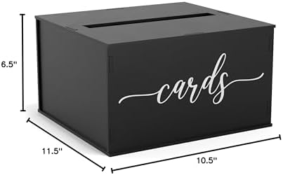 Wooden Wedding Card Box with Slot and Lid | Graduation Card Box for Party 2026 | Grad Gift Money Envelope Holder for Reception, Bridal Shower, Birthday, Retirement | Rustic Keepsake Decorations - Image 6