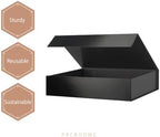 PACKHOME 6 Black Gift Boxes 11.5x8x2.5in with Magnetic Lids for Shirt - Image 6