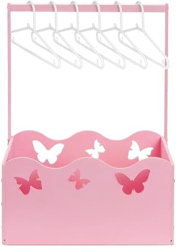 Suzile Wooden Baby Shower Crate Closet, Butterfly, Pink by Suzile