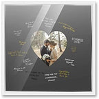 Poster Palooza 16x16 White Autograph & Signature Picture Frame With Black Heart Opening Photo Mat for 5x5 Pictures - With Pens, UV Acrylic & Foamboard Backing by PosterPalooza