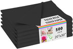 Black Tissue Paper (500 Sheets) for Gift Wrapping, 20 X 30 Inch Packaging Wrapping Tissue Paper Bulk for Floral, Birthday, Christmas, Halloween, DIY Crafts by PINWATT