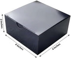 Efavormart 100 Pack 4"x4"x2" Black Cake Favor Boxes, Professional Matte Cardstock Candy Treat Gift Boxes for Modern Graduation and Party - Image 3
