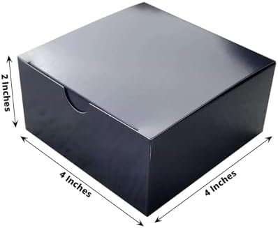Efavormart 100 Pack 4"x4"x2" Black Cake Favor Boxes, Professional Matte Cardstock Candy Treat Gift Boxes for Modern Graduation and Party - Image 3