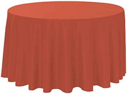Polyester Round Tablecloth 120" Ideal for 60 inch round table (Rust) by KS+Linens