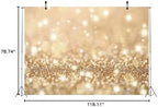 BELECO 10x6.5ft Fabric Bokeh Gold Backdrop Golden Glitter Holidays Twinkle Lights Background Gold Spot Sparkles Photography Backdrop for Party Wedding Birthday Photoshoot Kids Newborn Photo Props - Image 5